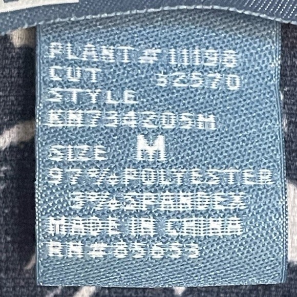 Koret Navy Blue White Floral  Print  Button Up V Neck Size M - Picture 3 of 10